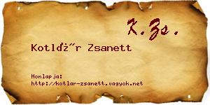 Kotlár Zsanett névjegykártya